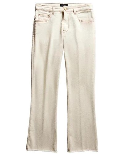 Fay Cropped Trousers - Natural