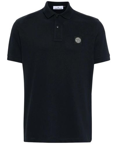 Stone Island Klassisches polo shirt für männer - Schwarz
