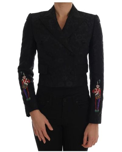 Dolce & Gabbana Giacca blazer di broccato nero