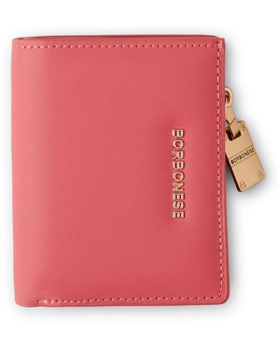 Borbonese Lederbrieftasche mit buchstabendesign - Pink