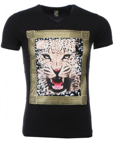 Local Fanatic Robuste hemden mit tigerdruck - t-shirt - 1415z - Schwarz