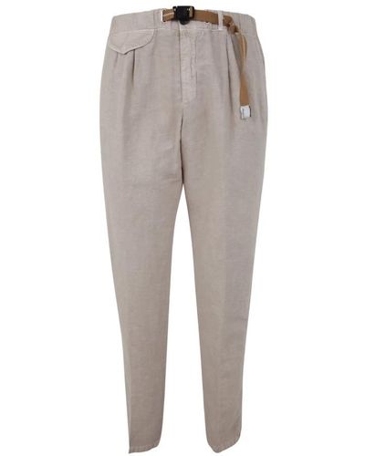 White Sand Slim-Fit Trousers - Grey