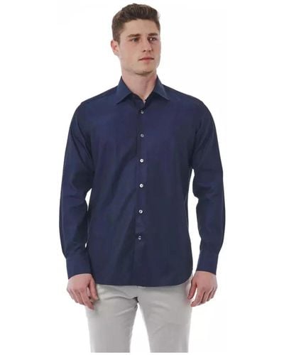 Bagutta Camicia blu colletto italiano