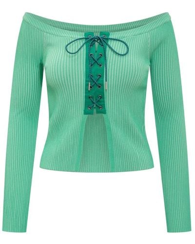 ANDERSSON BELL Top corset a rayas - Verde