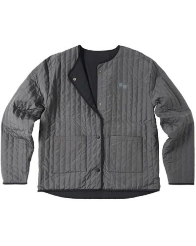 pinqponq Wendbare Unisex Jacke mit reflektierenden Elementen - Grau