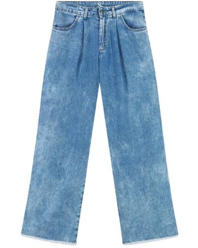8pm Jeans in denim di tela con pince frontali - Blu