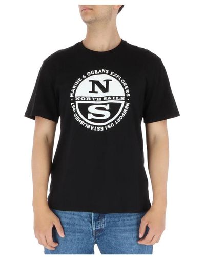 North Sails Schwarzes print t-shirt für männer