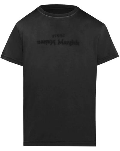 Maison Margiela T-shirt mit distressed logo-print - Schwarz