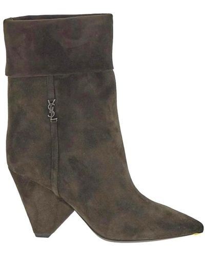 Saint Laurent Heeled Boots - Gray