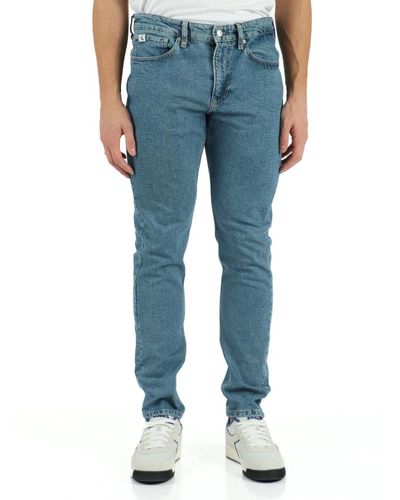 Calvin Klein Pantalone jeans cinque tasche slim taper - Blu