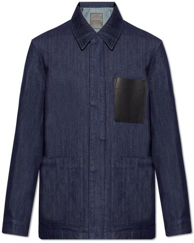 Yves Salomon Giacca camicia in denim - Blu