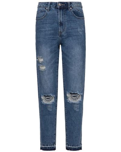 One Teaspoon High-waist zerrissene blaue jeans