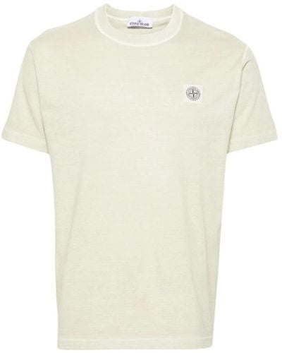 Stone Island Lässiges baumwoll-t-shirt - Weiß