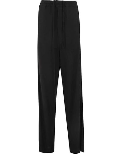 Ann Demeulemeester Leather pantaloni - Nero