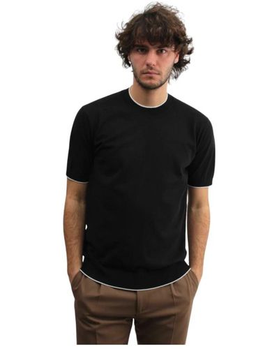 Paolo Pecora Schwarzes rundhals-t-shirt