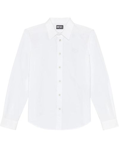 DIESEL Shirt aus technisch veredelter baumwolle - Weiß