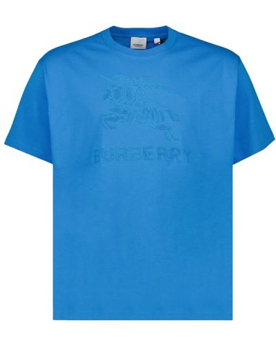 Burberry Equestrian knight design besticktes t-shirt - Blau