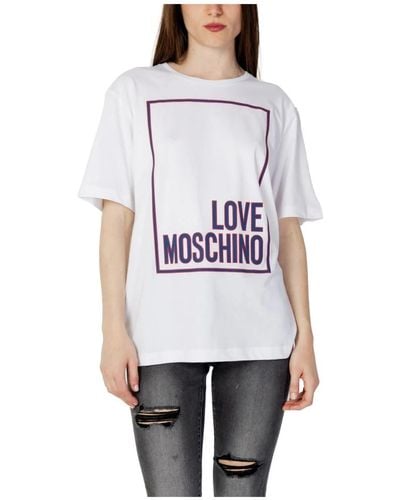 Moschino Logo Box T-Shirt für Frauen - Weiß