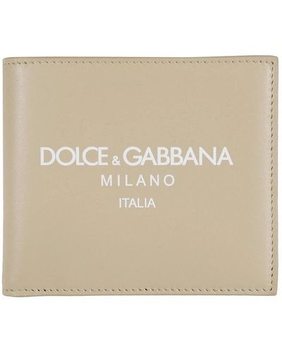 Dolce & Gabbana Luxuriöse lederbrieftasche für männer - Natur
