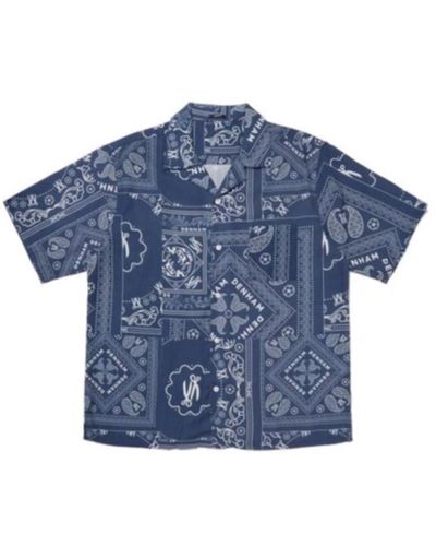 Denham 01-22-04-40-021 bowling shirt t hemd bandana - Blau