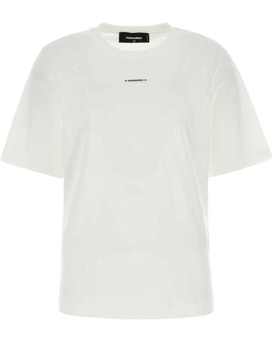 DSquared² Klassisches weißes baumwoll-t-shirt