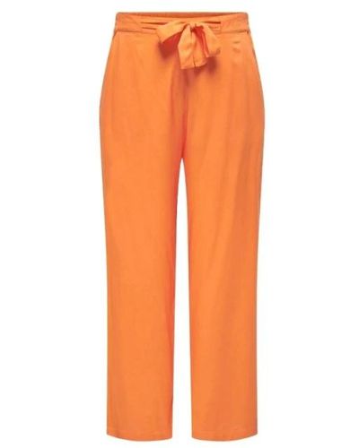 Only Carmakoma Trousers > straight trousers - Orange