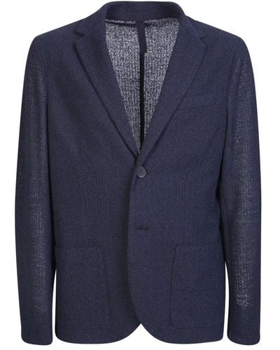 Harris Wharf London Blauer bicolor frisé blazer