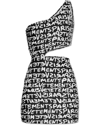 Vetements Kleid mit logo - Schwarz