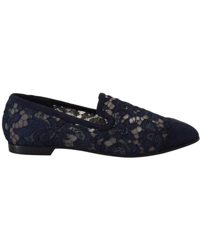 Dolce & Gabbana Elegant Loafers Flats - Blue