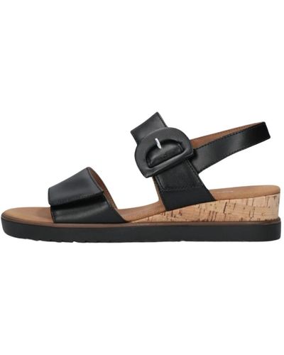 Gabor Schwarze sandalen 752 stilvoller komfort