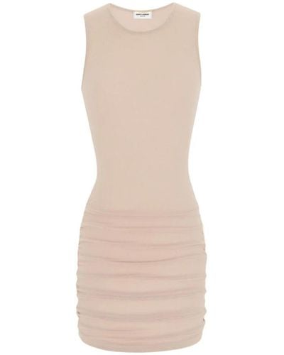 Saint Laurent Short Dresses - Natural
