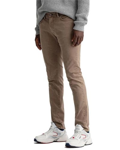 GANT Slim-Fit Trousers - Natural
