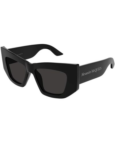 Alexander McQueen Mutige geometrische oversize-sonnenbrille für frauen,stylische sonnenbrille am0448s - Schwarz