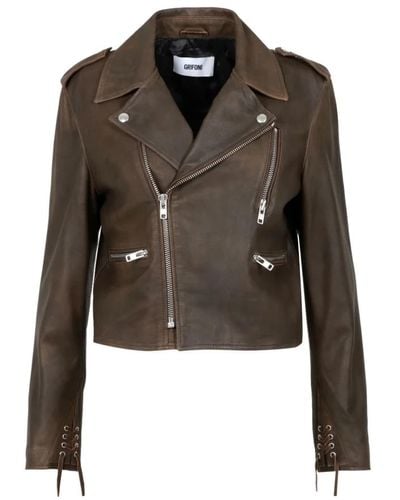 Mauro Grifoni Leather jackets - Verde