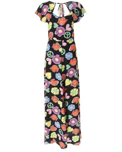 Moschino Symboldruck langes kleid - Mehrfarbig