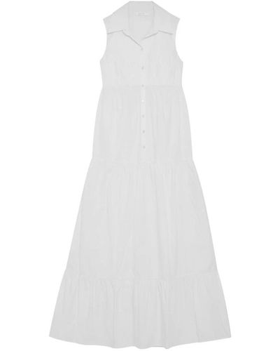 Patrizia Pepe Kleid baumwollhemdkleid langes kleid - Weiß