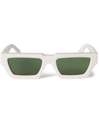 Off-White c/o Virgil Abloh Gafas de sol blancas con estuche original - Verde