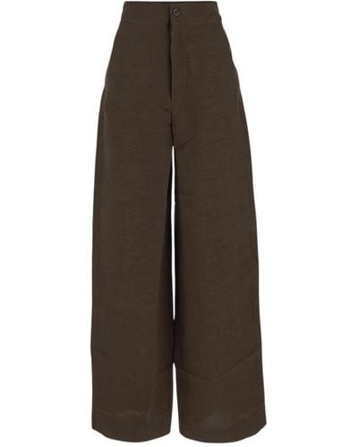 Uma Wang Trousers > wide trousers - Marron