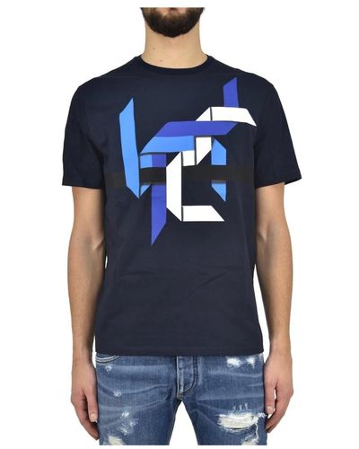 Neil Barrett T-shirt stampa gommata mod.bjt182ve577s466 - Blu