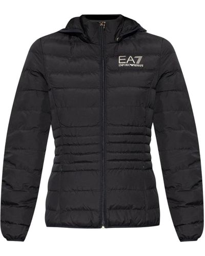 EA7 Quilted jacket with logo - Schwarz