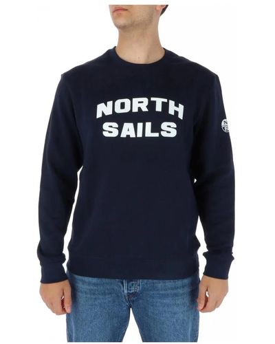 North Sails Blauer rundhals sweatshirt