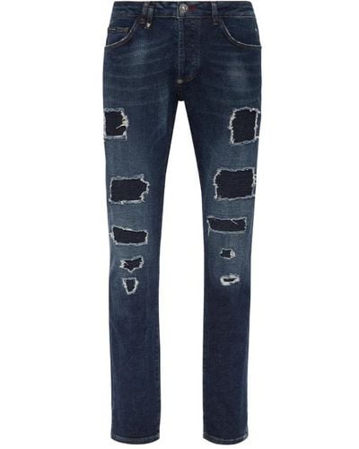 Philipp Plein Stylische denim-jeans für männer - Blau