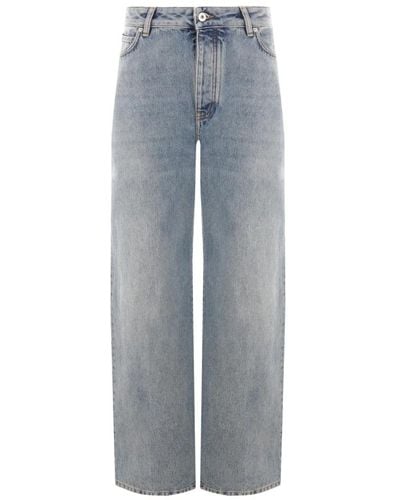 Loewe Jeans de talle alto y pierna ancha - Gris