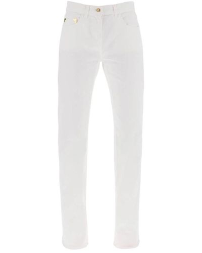 Palm Angels Jeans with gold metal detailing - Bianco