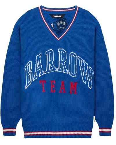 Barrow Jersey estilo colegial con cuello en v - Azul