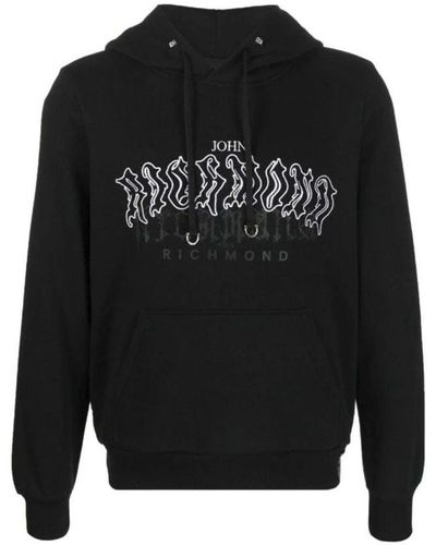 John Richmond Sweatshirt mit Druck und Logo - Schwarz