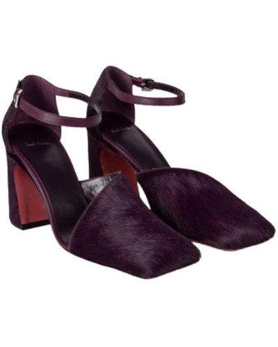 PS by Paul Smith Scarpe con tacco in pony-hair viola scuro
