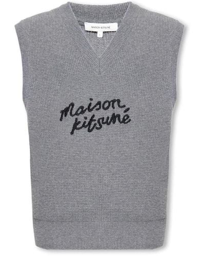 Maison Kitsuné Sleveless Knitwear - Gray