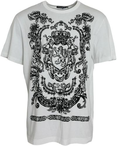 Dolce & Gabbana Lion crown logo cotton crewneck t-shirt - Grau