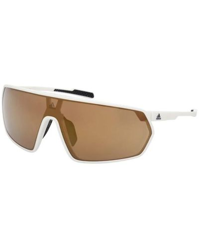 adidas Braune spiegel shield sonnenbrille - Weiß